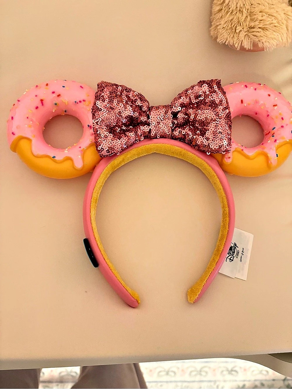 Disney Minnie Mouse Donut Ear Headband Pink & Yellow